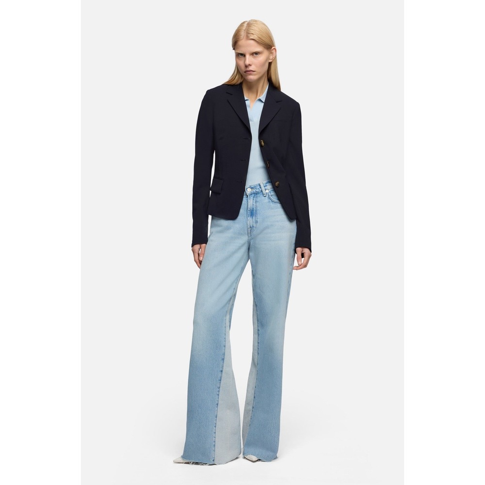 7 For All Mankind Paneled Lotta Wide Leg Jeans Seabreeze Blue Size 28 NWT - Picture 2 of 8